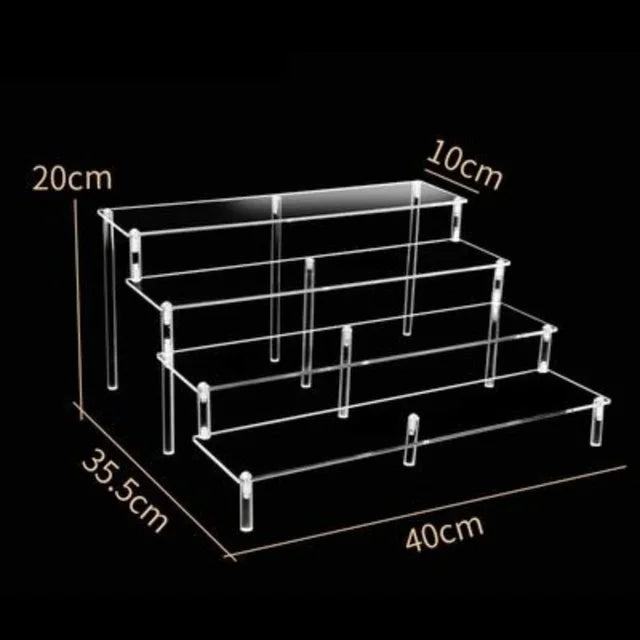 Acrylic Riser Display Shelf,3 Tier Display Stand for Amiibo Funko POP Figures,Cupcake Perfume Organizer Makeup Collection Doll