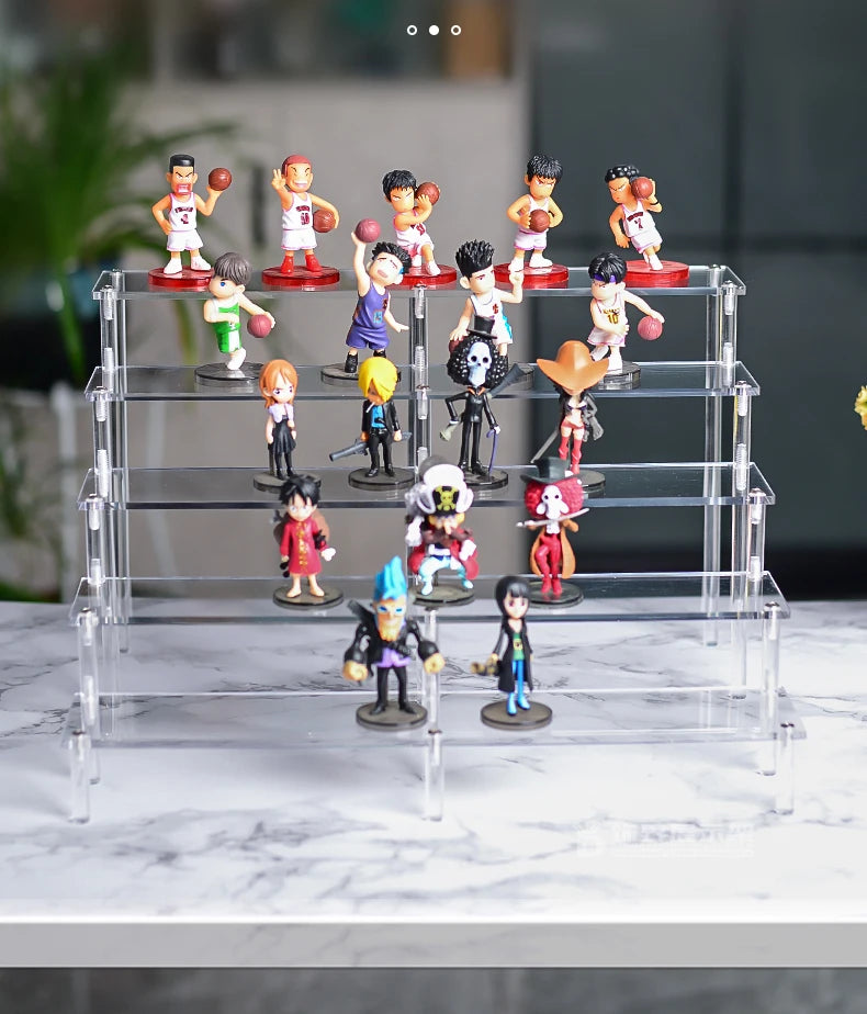 Acrylic Riser Display Shelf,3 Tier Display Stand for Amiibo Funko POP Figures,Cupcake Perfume Organizer Makeup Collection Doll