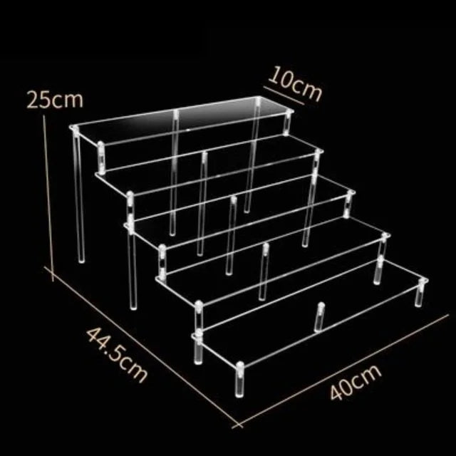 Acrylic Riser Display Shelf,3 Tier Display Stand for Amiibo Funko POP Figures,Cupcake Perfume Organizer Makeup Collection Doll