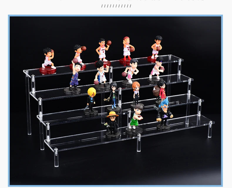 Acrylic Riser Display Shelf,3 Tier Display Stand for Amiibo Funko POP Figures,Cupcake Perfume Organizer Makeup Collection Doll