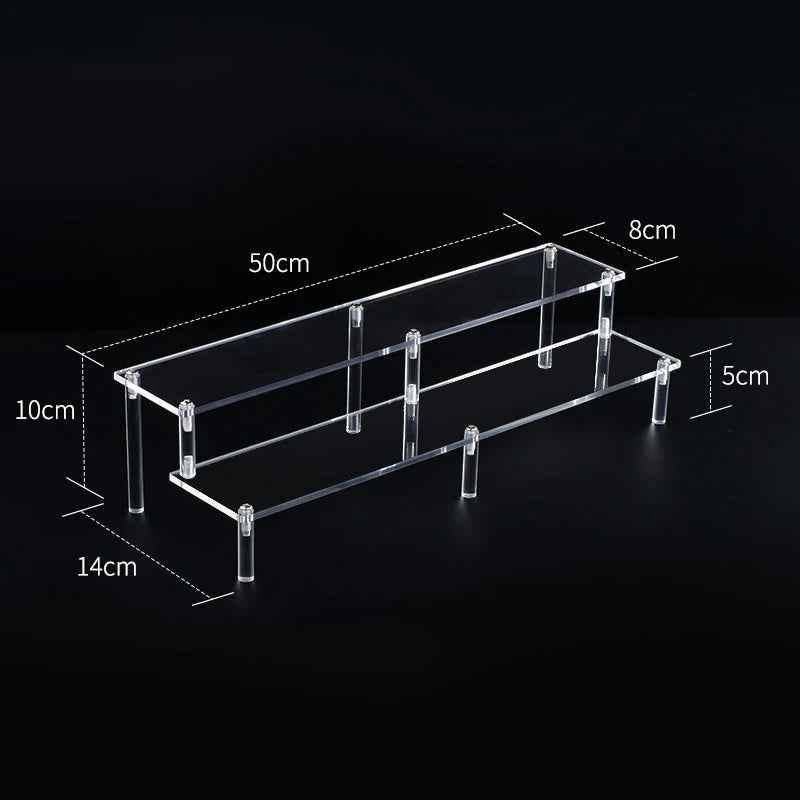 Acrylic Riser Display Shelf,3 Tier Display Stand for Amiibo Funko POP Figures,Cupcake Perfume Organizer Makeup Collection Doll