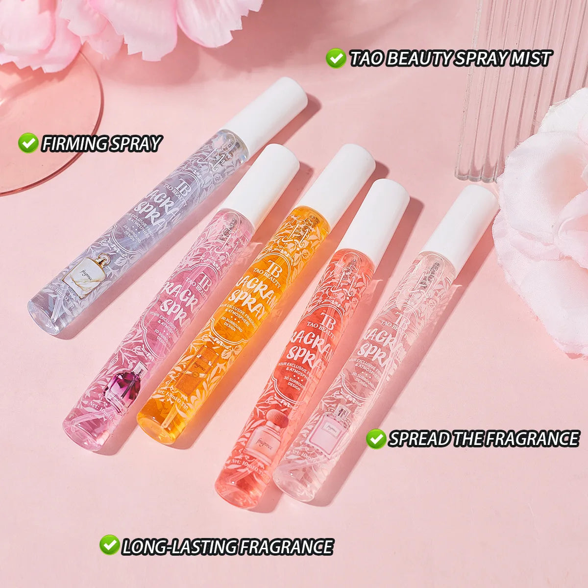 Four-Piece Perfume Set with Fresh and Lasting Fragrance Perfect as a Gift and a Gentle Non-irritating Alcohol-Free Body Spray