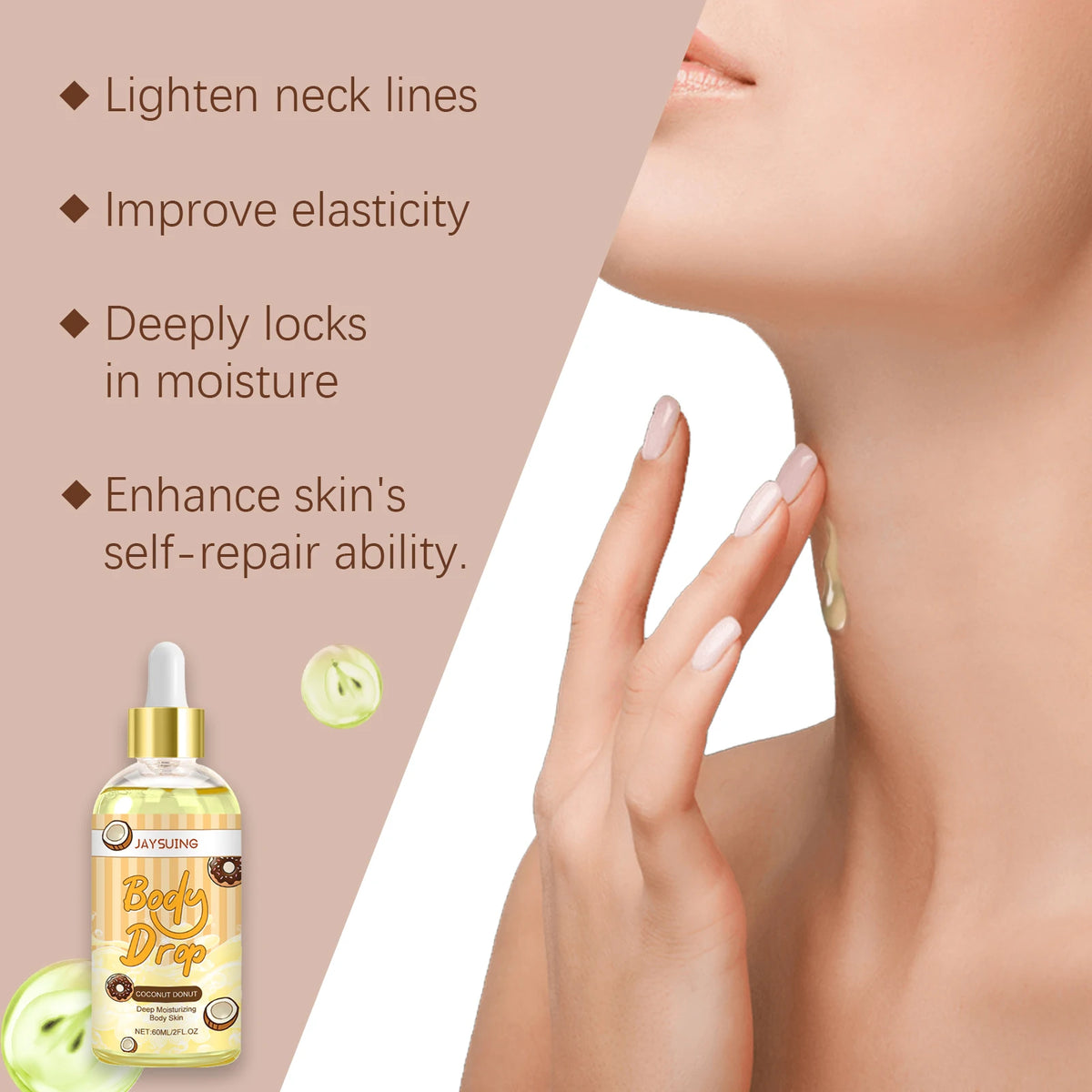 Hyaluronic Acid Nourishing Body Oil Drops Improve Skin Radiance Silky Soft Fast Absorbing Post Shower Moisturizing Body Care Essence