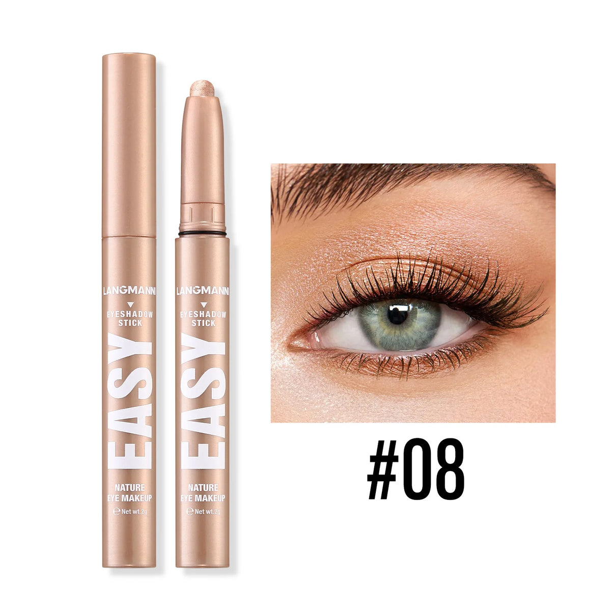 Shimmer & Matte Multi-Color Eyeshadow Sticks | Blendable, Long-Lasting Eye Shadow Pencils Smooth Application for Bold or Natural