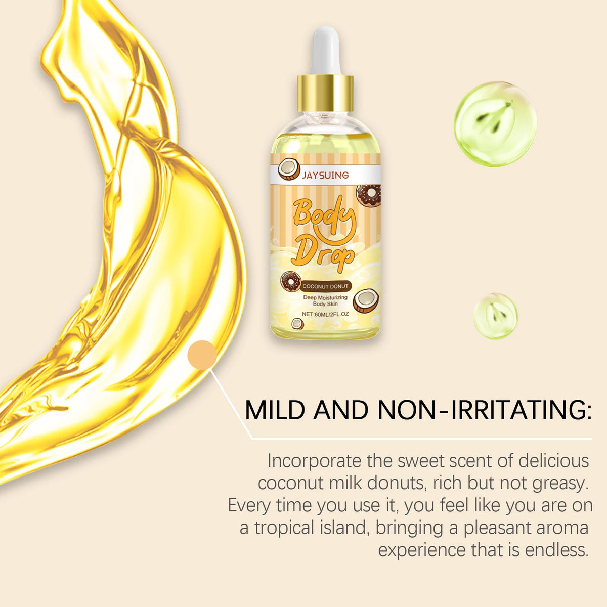Hyaluronic Acid Nourishing Body Oil Drops Improve Skin Radiance Silky Soft Fast Absorbing Post Shower Moisturizing Body Care Essence