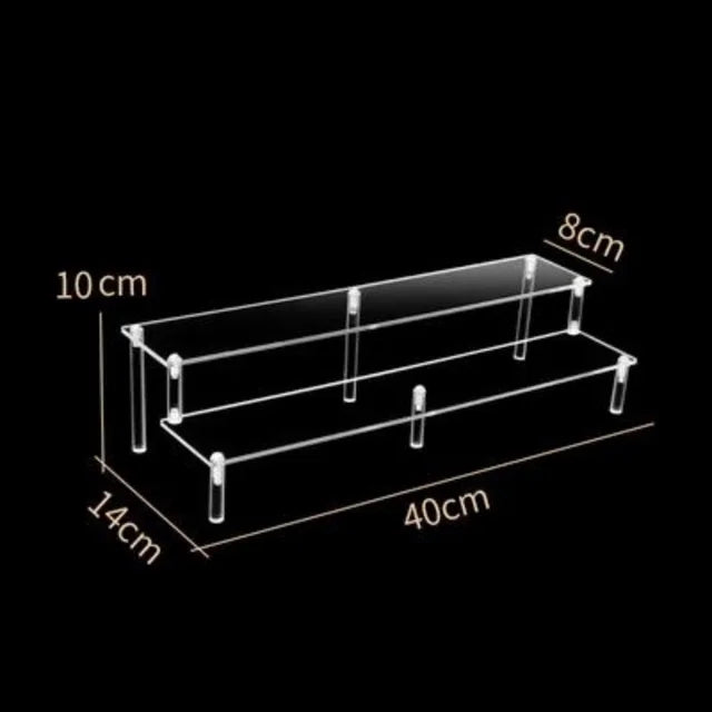 Acrylic Riser Display Shelf,3 Tier Display Stand for Amiibo Funko POP Figures,Cupcake Perfume Organizer Makeup Collection Doll