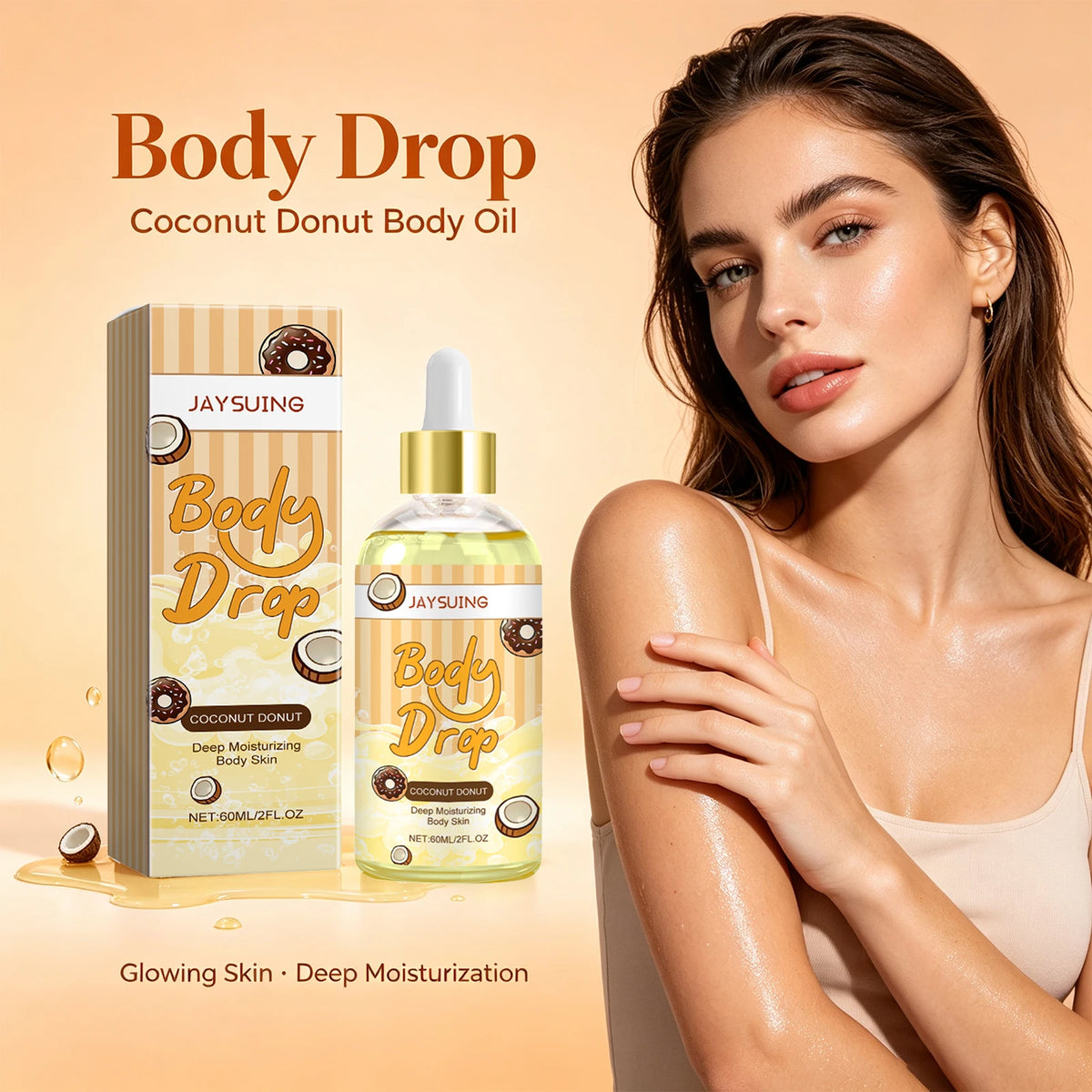 Hyaluronic Acid Nourishing Body Oil Drops Improve Skin Radiance Silky Soft Fast Absorbing Post Shower Moisturizing Body Care Essence