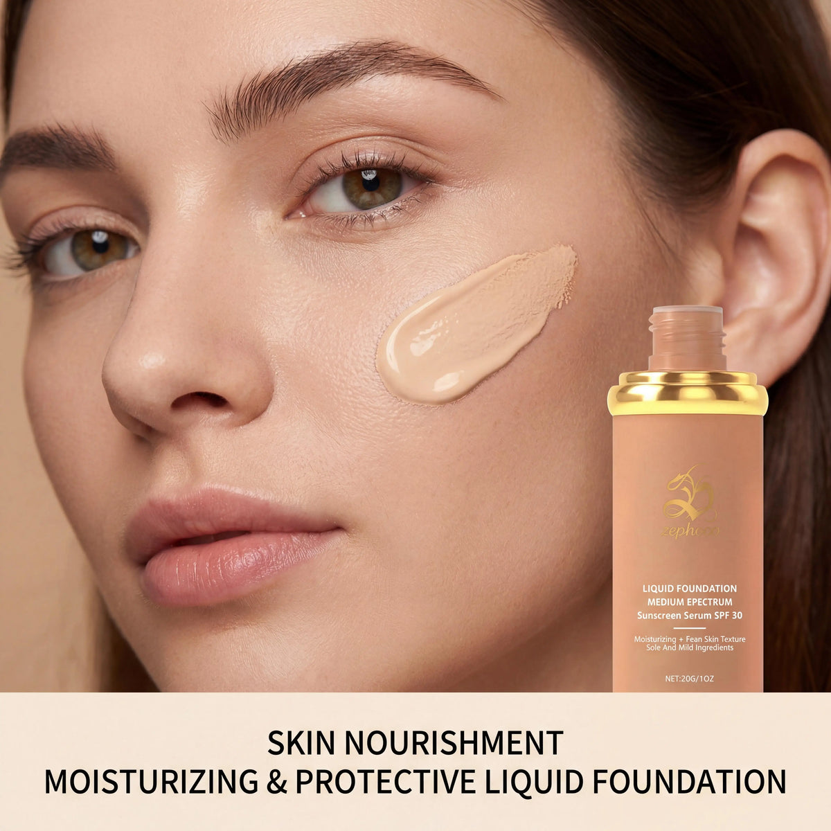 Zephoco Color Changing Liquid Foundation Waterproof Sweatproof SPF50+ High Coverage Flawless Complexion Concealer Long Lasting Base Makeup