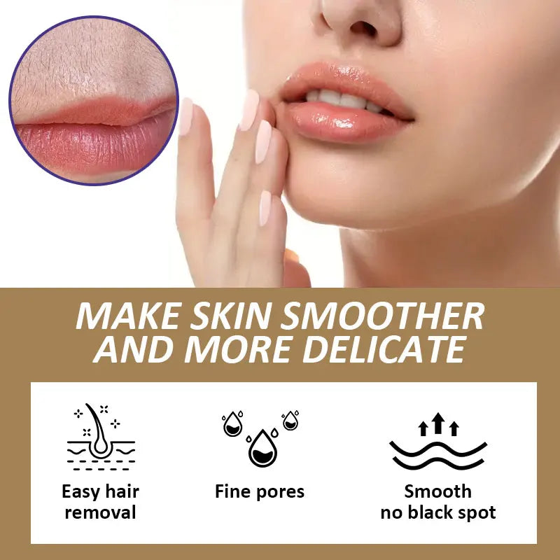 Rozino Coconut Oil Lip Hair Removal Cream, with a Smooth Texture and Easy to Apply, Contains Coconut Oil Ingredients to Gently Care for the Skin Around the Lips. Overall, It Has a Mild Nature, Is Comfortable to Use, and Has a