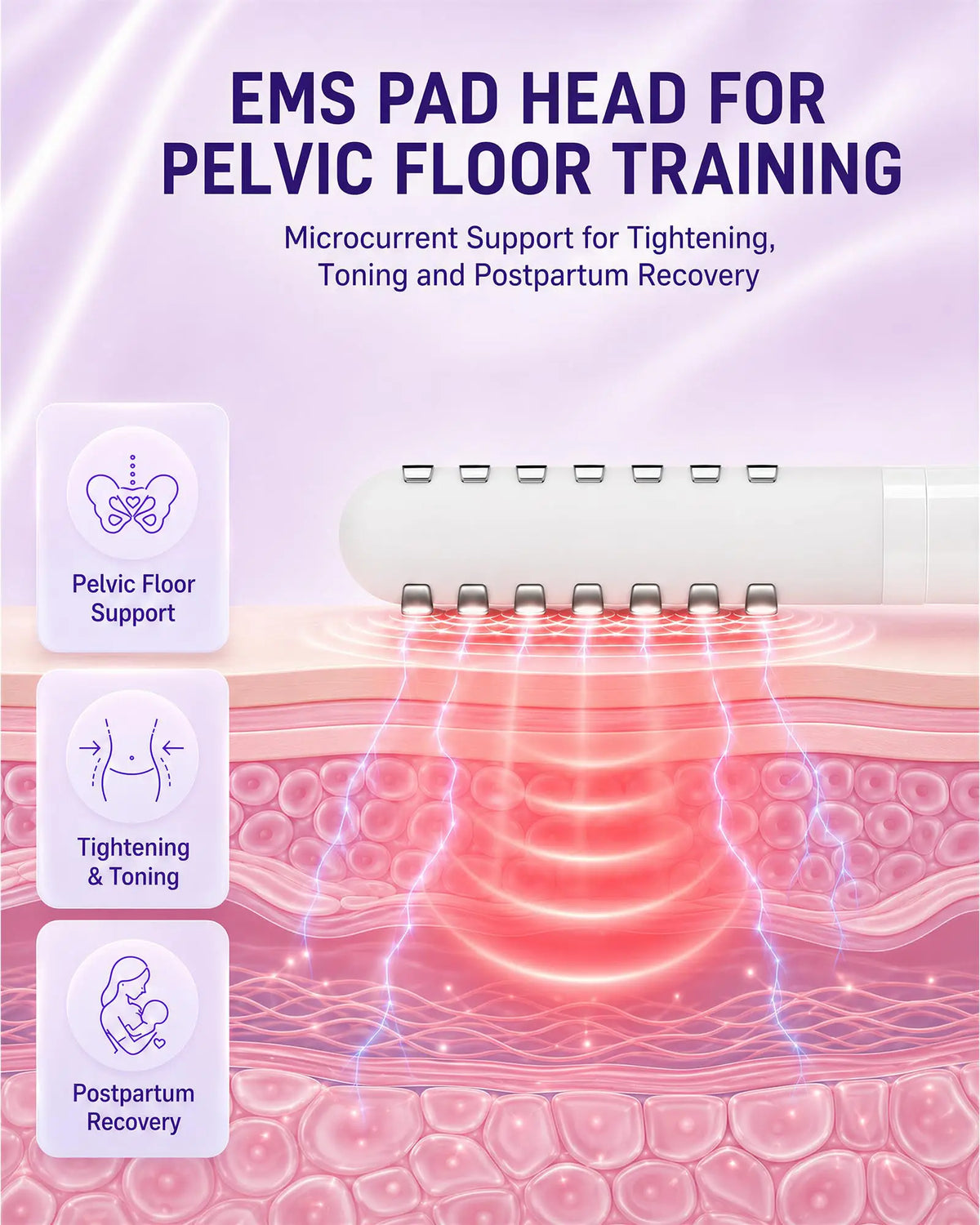 5-in-1 EMS Pelvic Floor Muscle Trainer Red Blue Light Therapy Vaginal Rejuvenation Device Gynecological Vaginitis Heating Massag