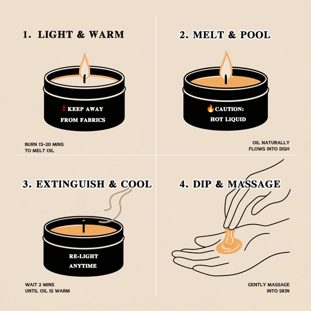 Massage Oil Candle, for Stress Relief and Skin Moisturizing, Scented Candles Aromatherapy SM Product Spa Essentials, Luxury Cand