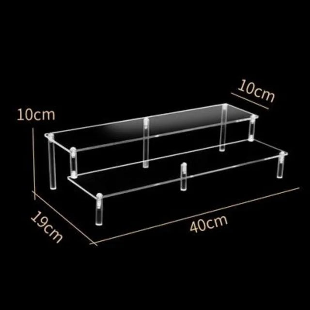 Acrylic Riser Display Shelf,3 Tier Display Stand for Amiibo Funko POP Figures,Cupcake Perfume Organizer Makeup Collection Doll