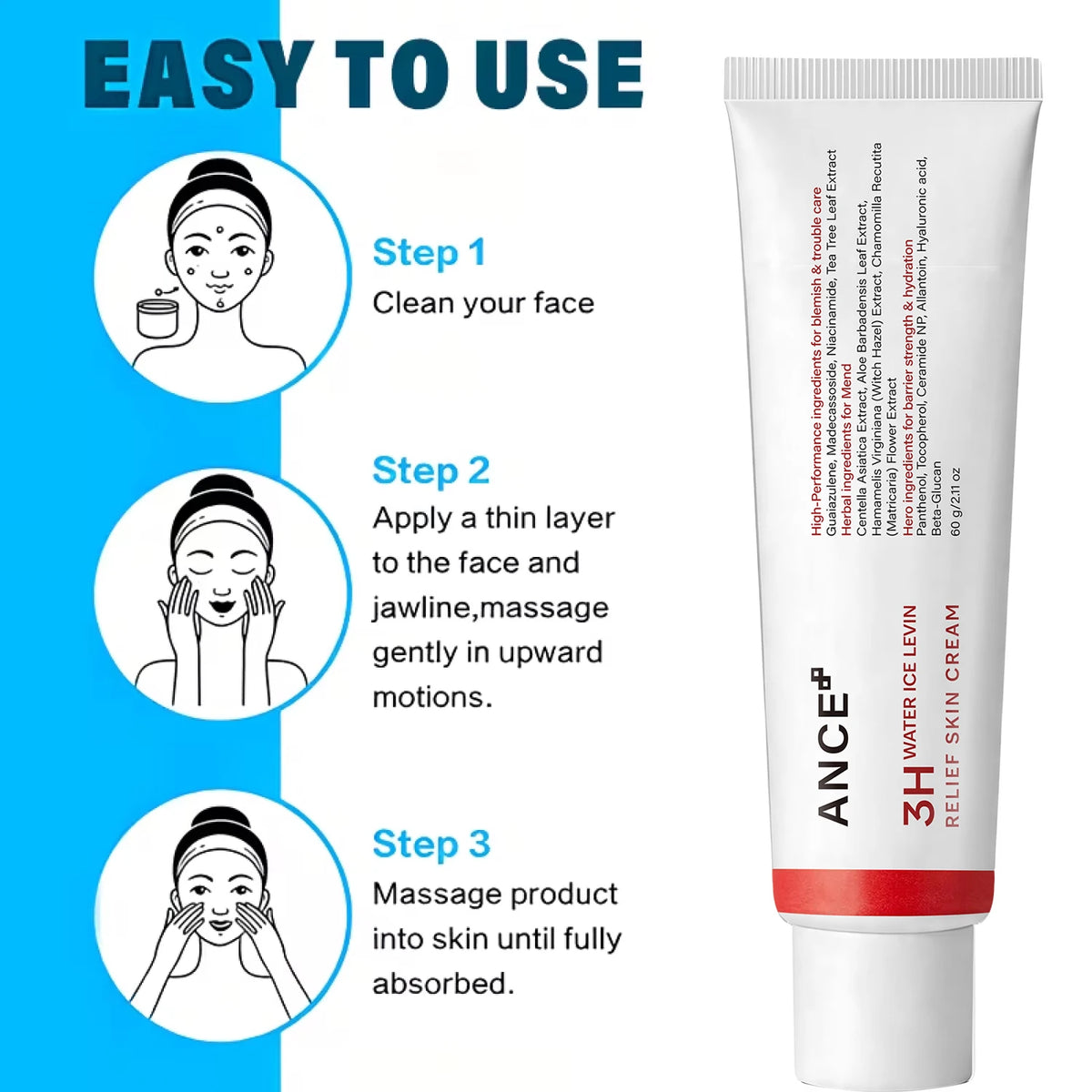 Centella Niacinamide Gentle Relief Cream Hydrate Repair Skin Barrier Even Complexion For Sensitive Skin Daily Facial Moisturizer