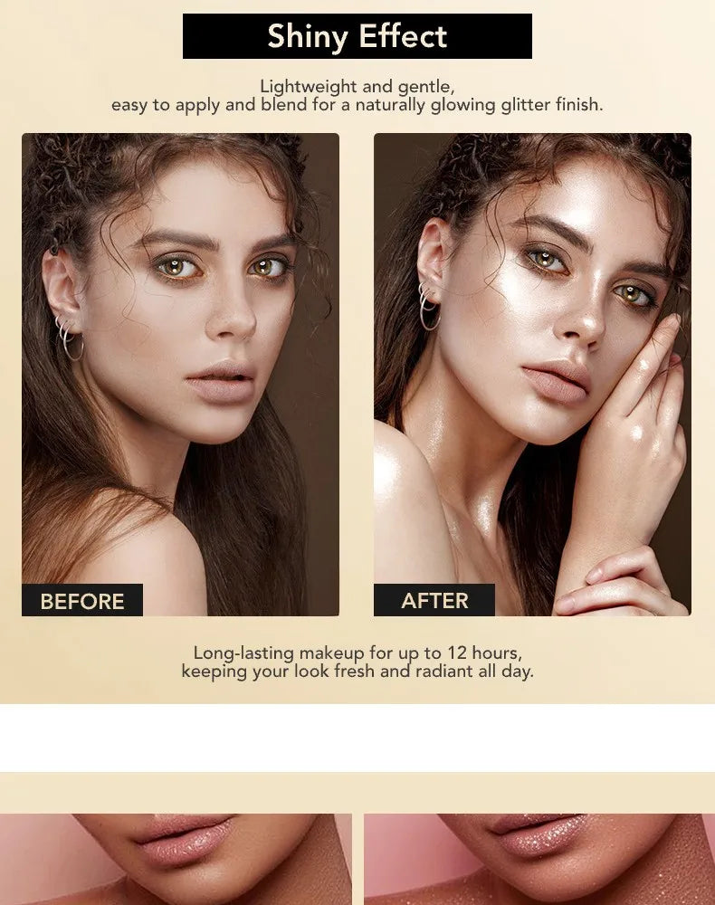 Ocheal 30ml Fragrance Shimmer Glitter Spray Shining Brightly Highlighter Powder Spray Long Lasting Body Hair Hand Neck Clothes