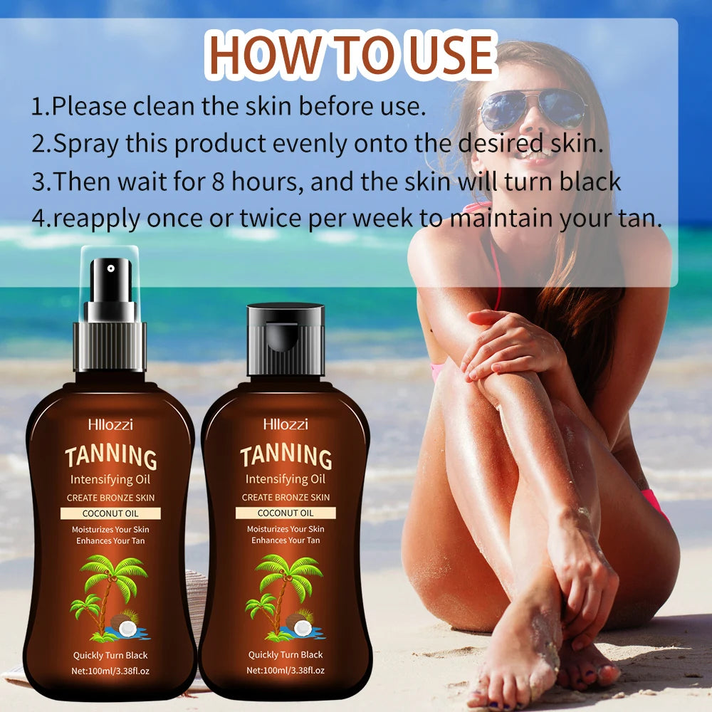 100ml/3.38fl.oz Coconut Tanning Oil Sunless TannersIntensifying Oil Sunless TannersIntensifying Oil New Summer Products