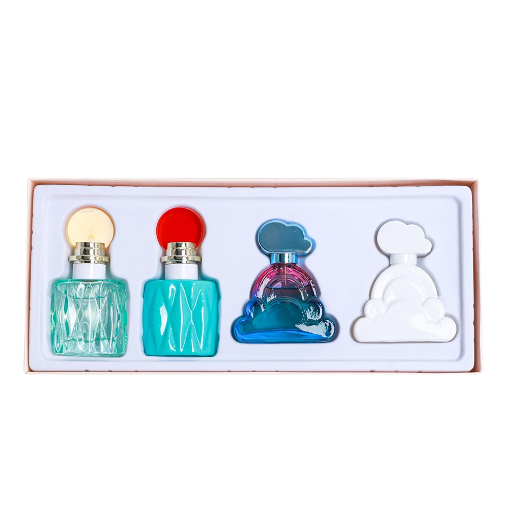 4Pcs/Set Mystical Women Perfume Gift Set Long Lasting Floral Fruity Scent Portable Eau De Parfum Natural Spray Fragrance for Daily Dating Gift