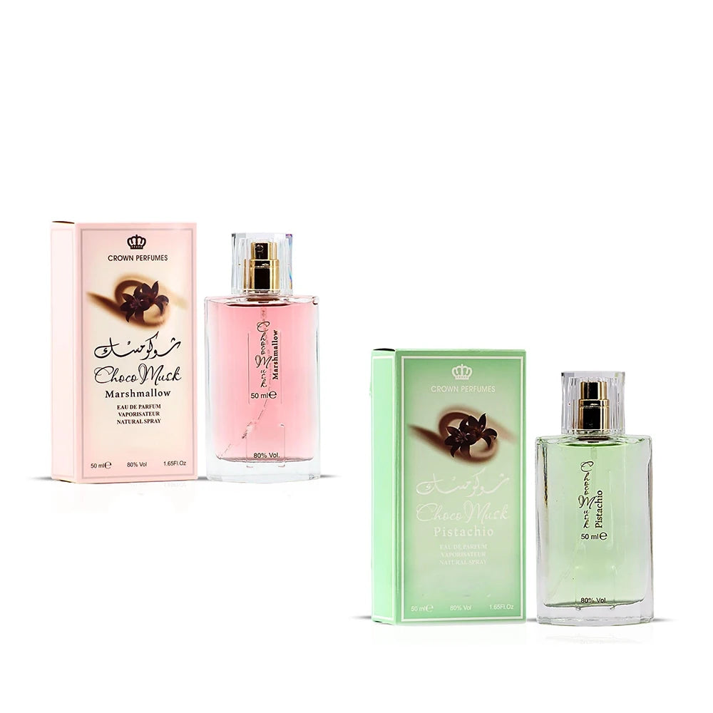 Choco Musk 3 Piece Set Eau De Parfum 50ml Each Original Marshmallow Pistachio Sweet Gourmand Layering Fragrance for Women Men Daily Wear Gift for Her Him