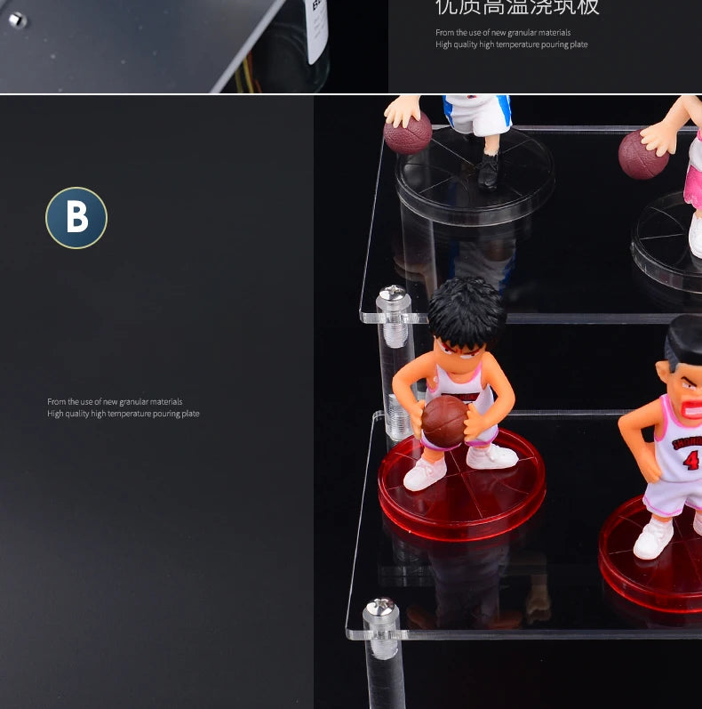 Acrylic Riser Display Shelf,3 Tier Display Stand for Amiibo Funko POP Figures,Cupcake Perfume Organizer Makeup Collection Doll