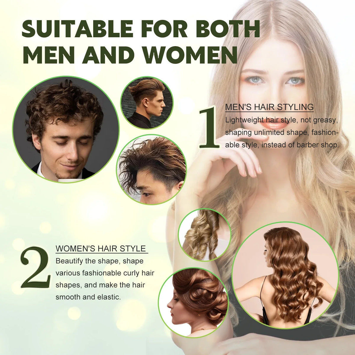 Fluffy Hair Styling Spray Long-Lasting Volumizing Curly Hair Building Hairstyle Quick Styling Hair Thickening Magic Spray 100ml
