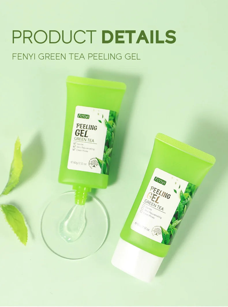 Facial Exfoliating Peeling Gel Face Scrub Moisturizing Whitening Green Tea Remove Blackhead Acne Detoxifies & Cleanses All Skin