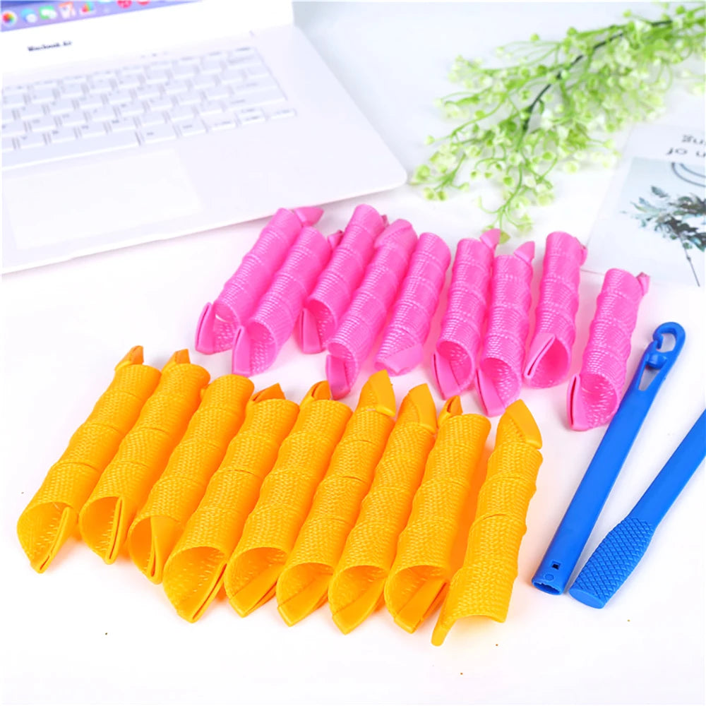 Hair Rollers (30/45/55/65cm) Snail Shape Not Waveform Spiral Round Curls Hair Curler Soft Hair Curler Magic Hair Rollers DIY