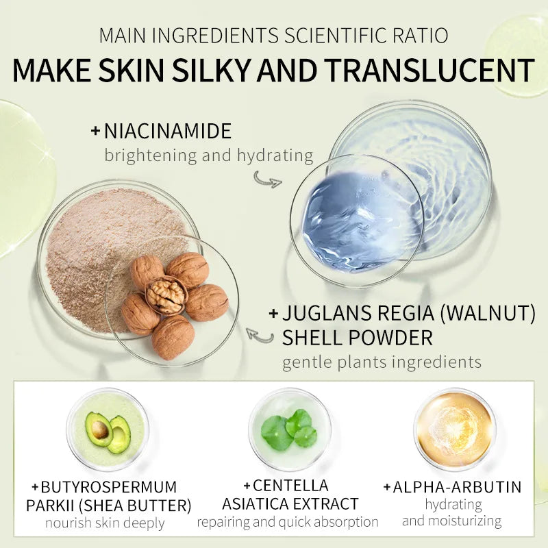 5pcs Shea Butter Exfoliating Peeling Gel Facial Scrub Moisturizing Nourishing Repair Scrub Face Cream Blackhead Remove Skin Care