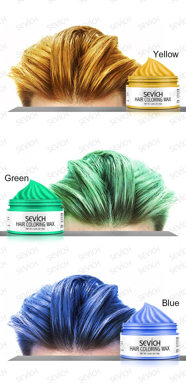Sevich Temporary Hair Color Wax Men DIY Mud One-time Molding Paste Dye Cream Hair Gel for Hair Coloring Styling Silver Grey 120g