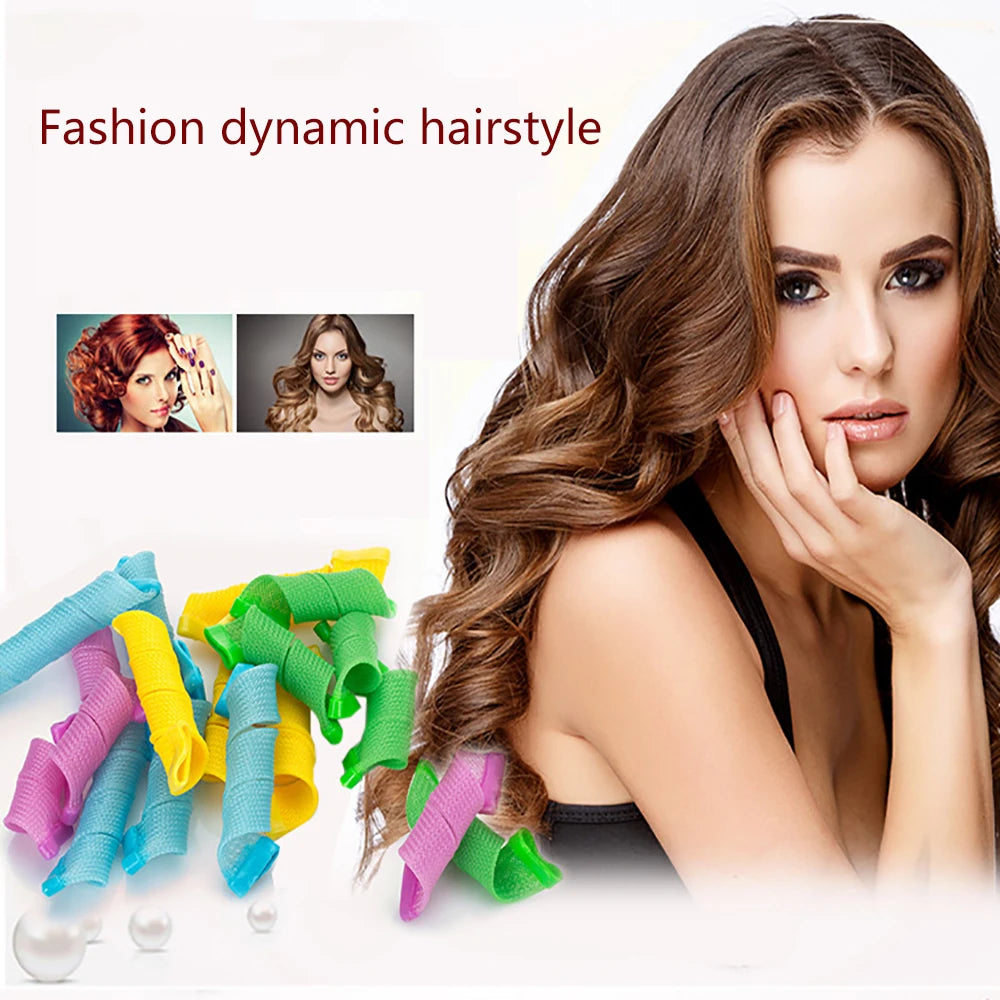 Hair Rollers (30/45/55/65cm) Snail Shape Not Waveform Spiral Round Curls Hair Curler Soft Hair Curler Magic Hair Rollers DIY