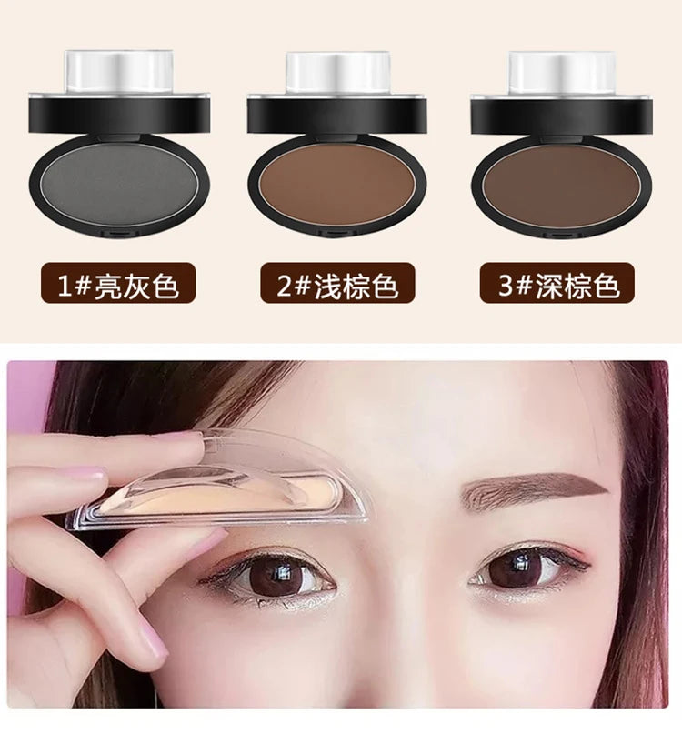 Natural Arched Eyebrow Powder Stamp Quick Makeup Brow Stamps Waterproof Powder Palette for Eyebrows Eye Brow Tint Makeup Tools