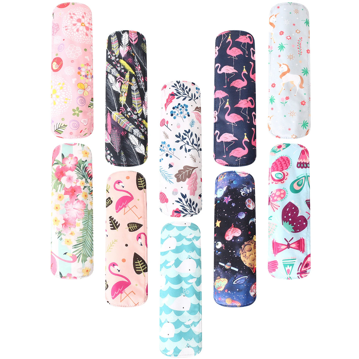 Reusable Organic Cotton Menstrual Pads Sanitary Napkins Washable Menstrual Sanitary Pad Women Cloth Menstrual Pad Period Pads