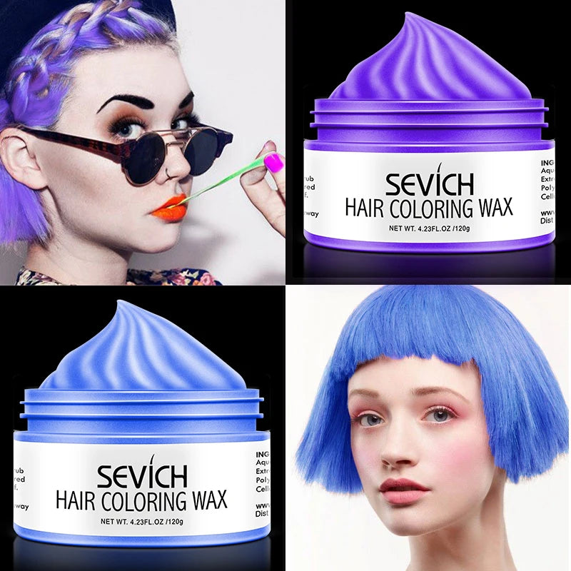 Sevich Temporary Hair Color Wax Men DIY Mud One-time Molding Paste Dye Cream Hair Gel for Hair Coloring Styling Silver Grey 120g