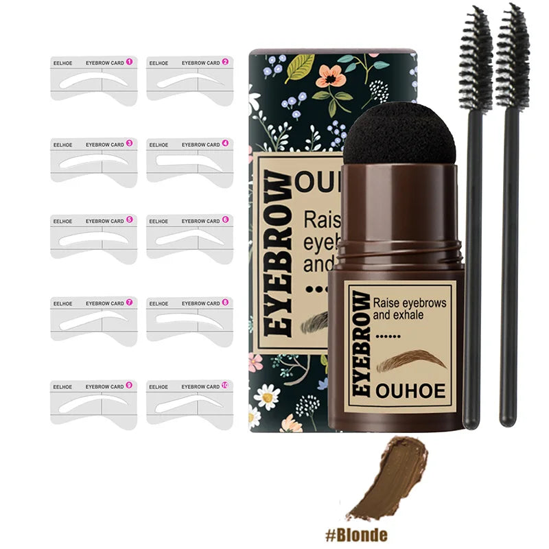 Eyebrow Stamp Stencil Tint Cosmetics Professional Makeup Brow Lift Eyebrow Enhancers One Step Eyebrow Powder Stamp Shaping Kit