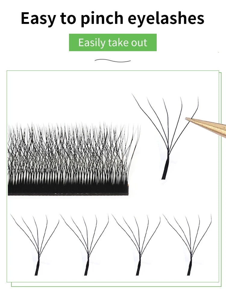 MARIA 5D W Lashes Easy Fan Eyelash Extensions Wholesales Y Premade Volume 12 Rows W Style Natural Soft Private Logo