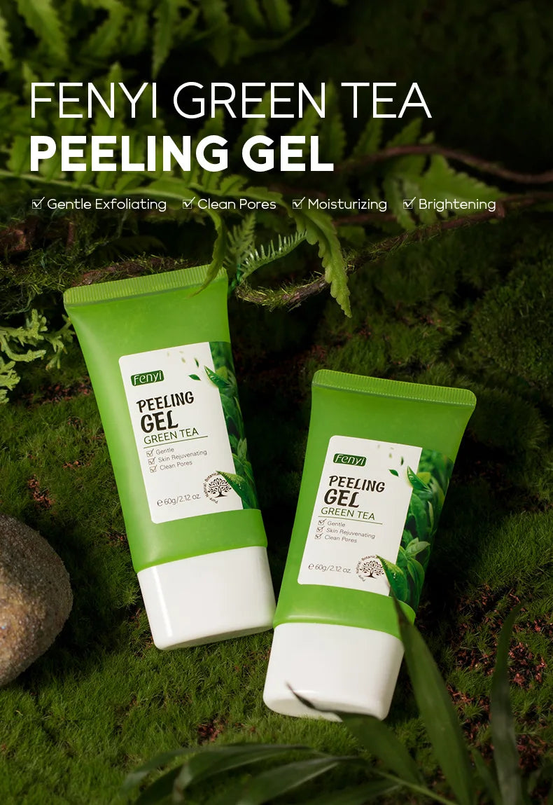 Facial Exfoliating Peeling Gel Face Scrub Moisturizing Whitening Green Tea Remove Blackhead Acne Detoxifies & Cleanses All Skin