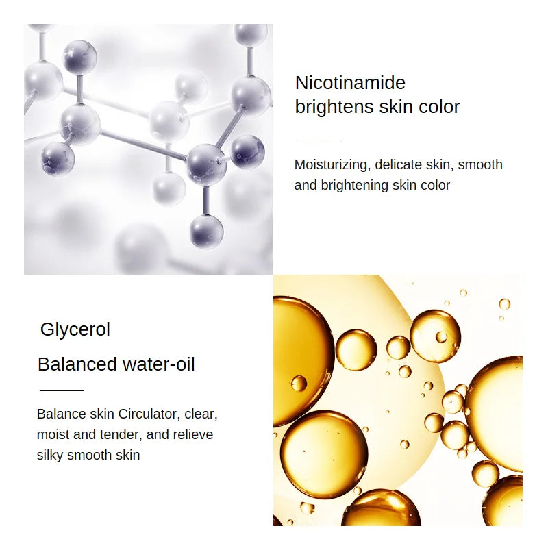24K Gold Hyaluronic Acid Nicotinamide Face Essence Replenishment Moisturize Shrink Pore Brighten Skin Care Firming Facial serum