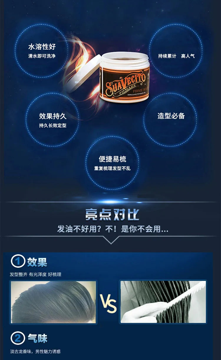 1pcs Professional Hairs Wax Pomade Long-lasting Hair Gel for Men Fluffy Hair Pomade Wax Keep Hair Oil Edge Control No Original