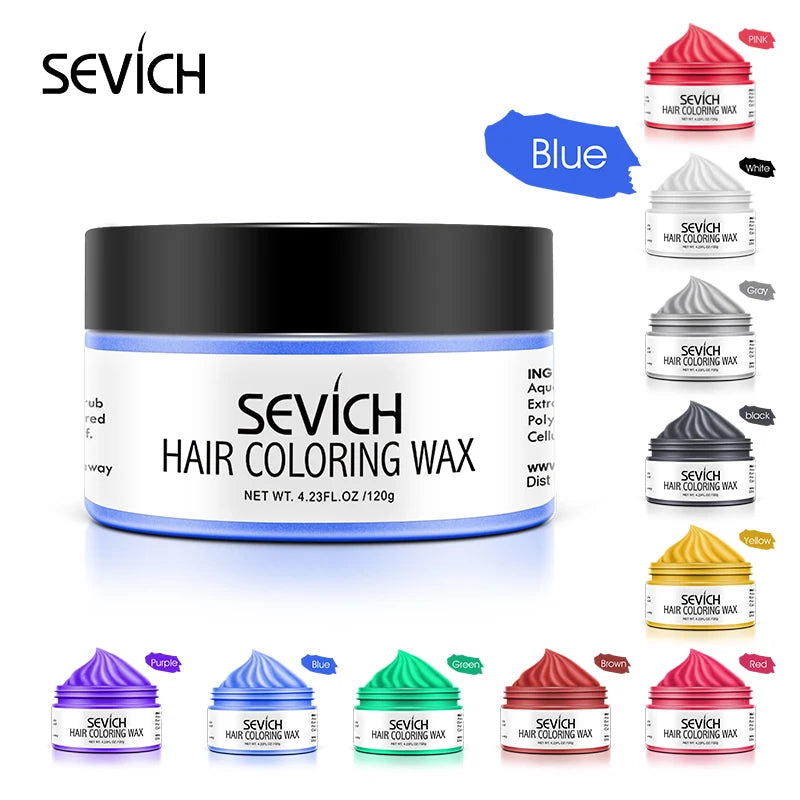 Sevich Temporary Hair Color Wax Men DIY Mud One-time Molding Paste Dye Cream Hair Gel for Hair Coloring Styling Silver Grey 120g