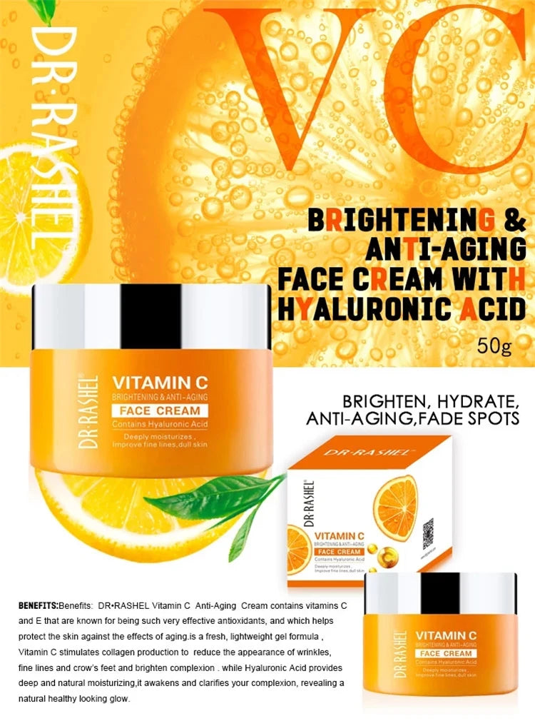 DR.RASHEL Vitamin C Series Creams Refreshing Non-Greasy Day Cream With Sun Protection Comprehensive Care And All Skin Needs 50g