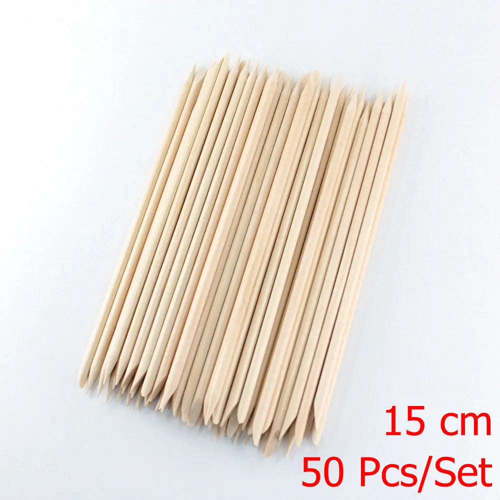 4 different sizes Orange Wood Sticks for Cuticle Pusher Cuticle Remove Tool forks for nails Manicures Tools 10/30/50/100Pcs/Set