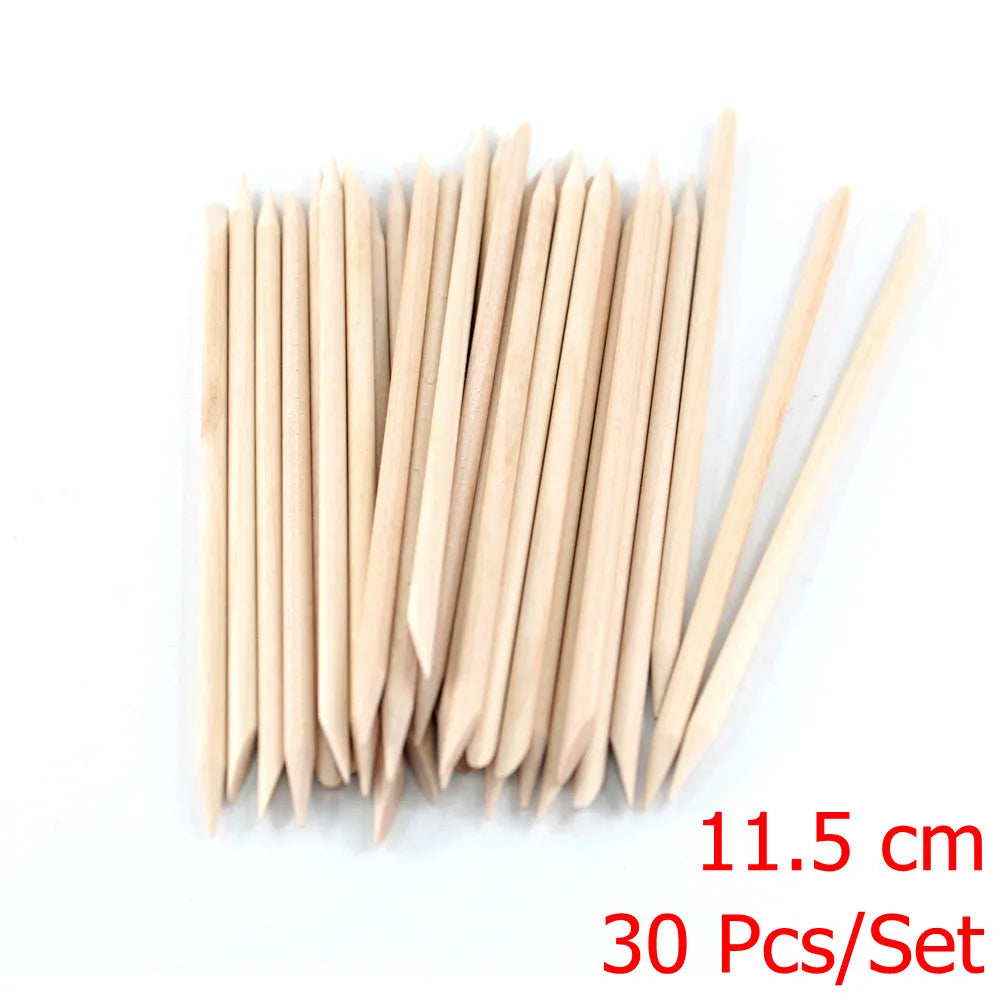 4 different sizes Orange Wood Sticks for Cuticle Pusher Cuticle Remove Tool forks for nails Manicures Tools 10/30/50/100Pcs/Set