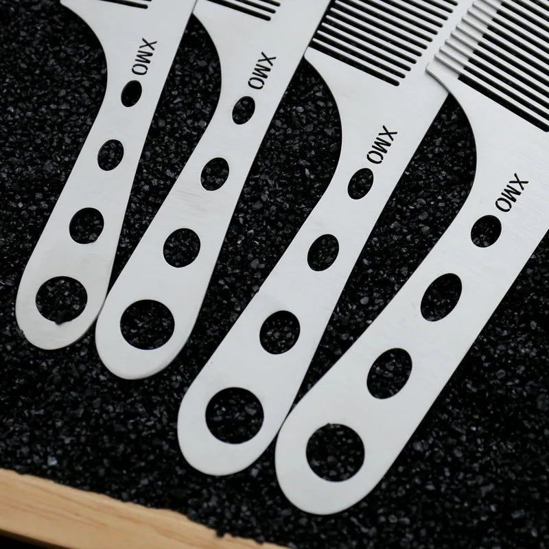 Brainbow 1PC Titanium Steel Comb Professional Salon Hair Hairdressing Anti-static Barbers Comb Ultra Thin Hair Brush for Men