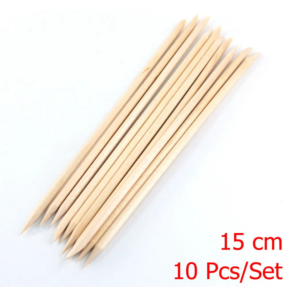 4 different sizes Orange Wood Sticks for Cuticle Pusher Cuticle Remove Tool forks for nails Manicures Tools 10/30/50/100Pcs/Set