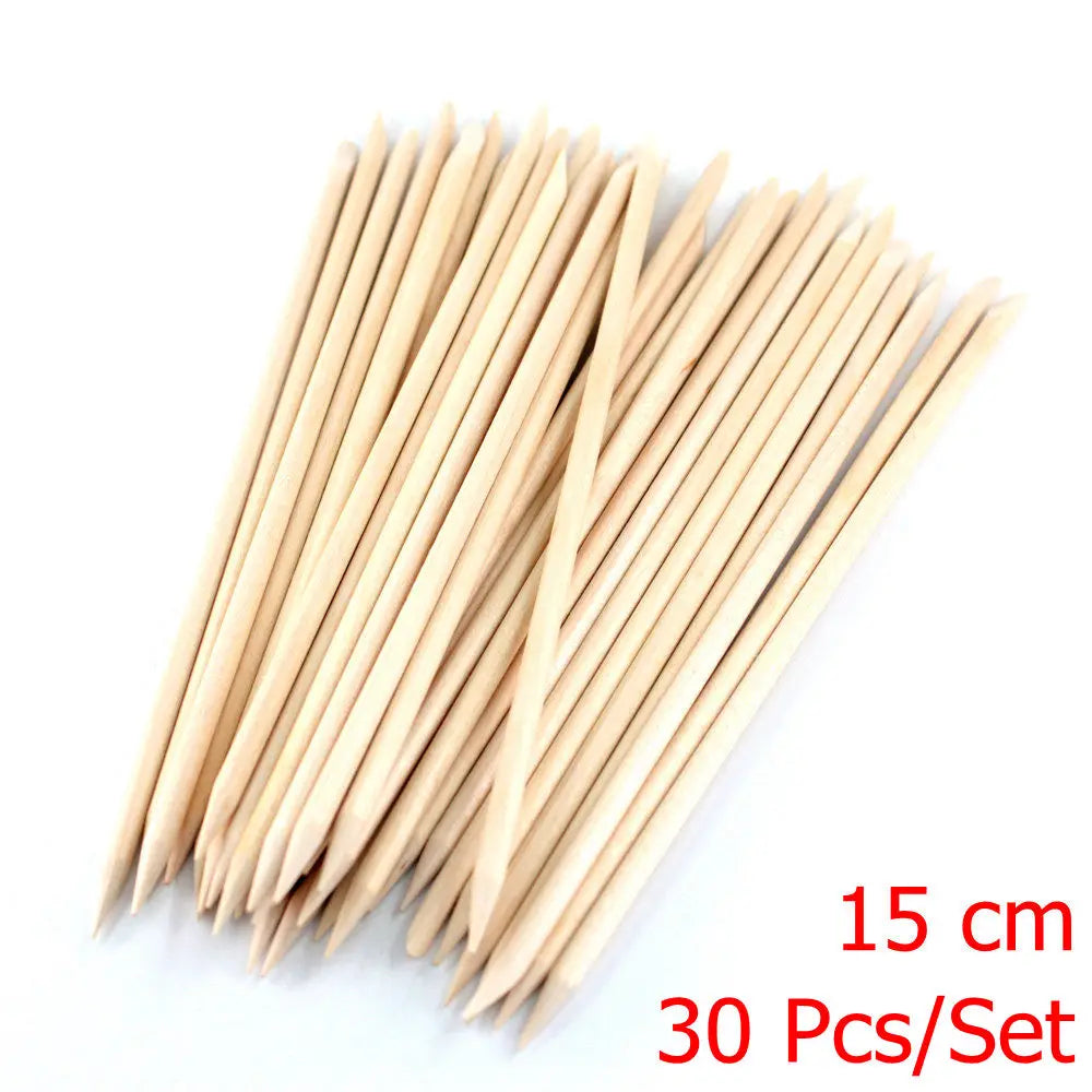 4 different sizes Orange Wood Sticks for Cuticle Pusher Cuticle Remove Tool forks for nails Manicures Tools 10/30/50/100Pcs/Set