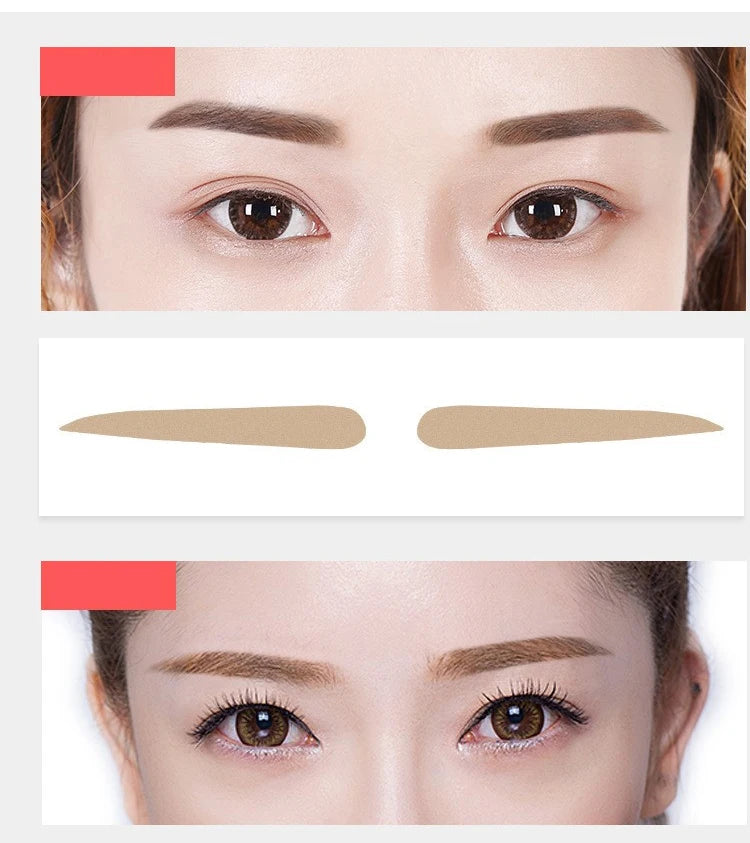 Natural Arched Eyebrow Powder Stamp Quick Makeup Brow Stamps Waterproof Powder Palette for Eyebrows Eye Brow Tint Makeup Tools