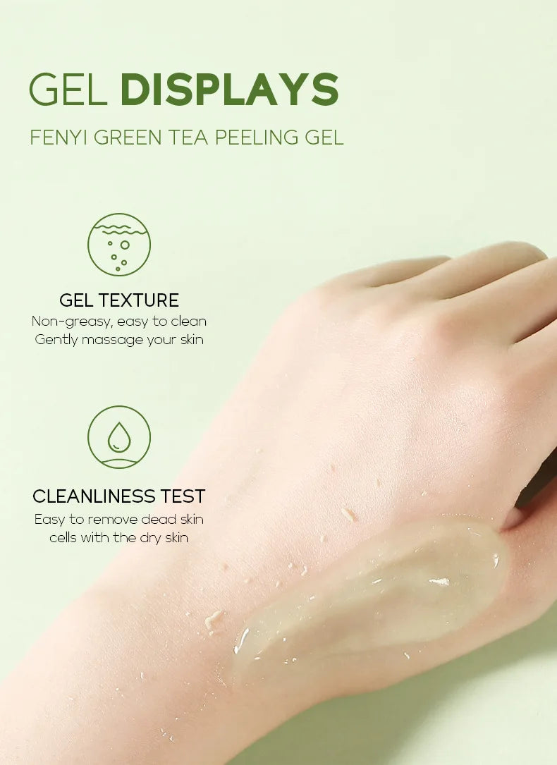 Facial Exfoliating Peeling Gel Face Scrub Moisturizing Whitening Green Tea Remove Blackhead Acne Detoxifies & Cleanses All Skin