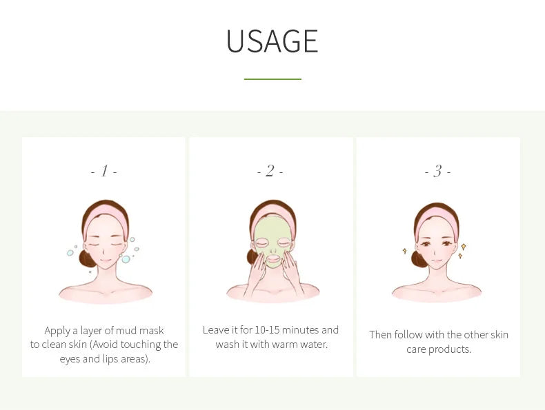 LAIKOU 7pcs Matcha Green Clay Mud Face Mask Night Facial Packs Dark Circle Moisturize Mask for Facecare