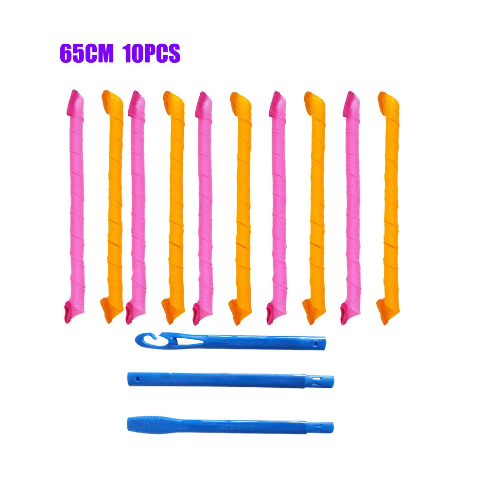 Hair Rollers (30/45/55/65cm) Snail Shape Not Waveform Spiral Round Curls Hair Curler Soft Hair Curler Magic Hair Rollers DIY