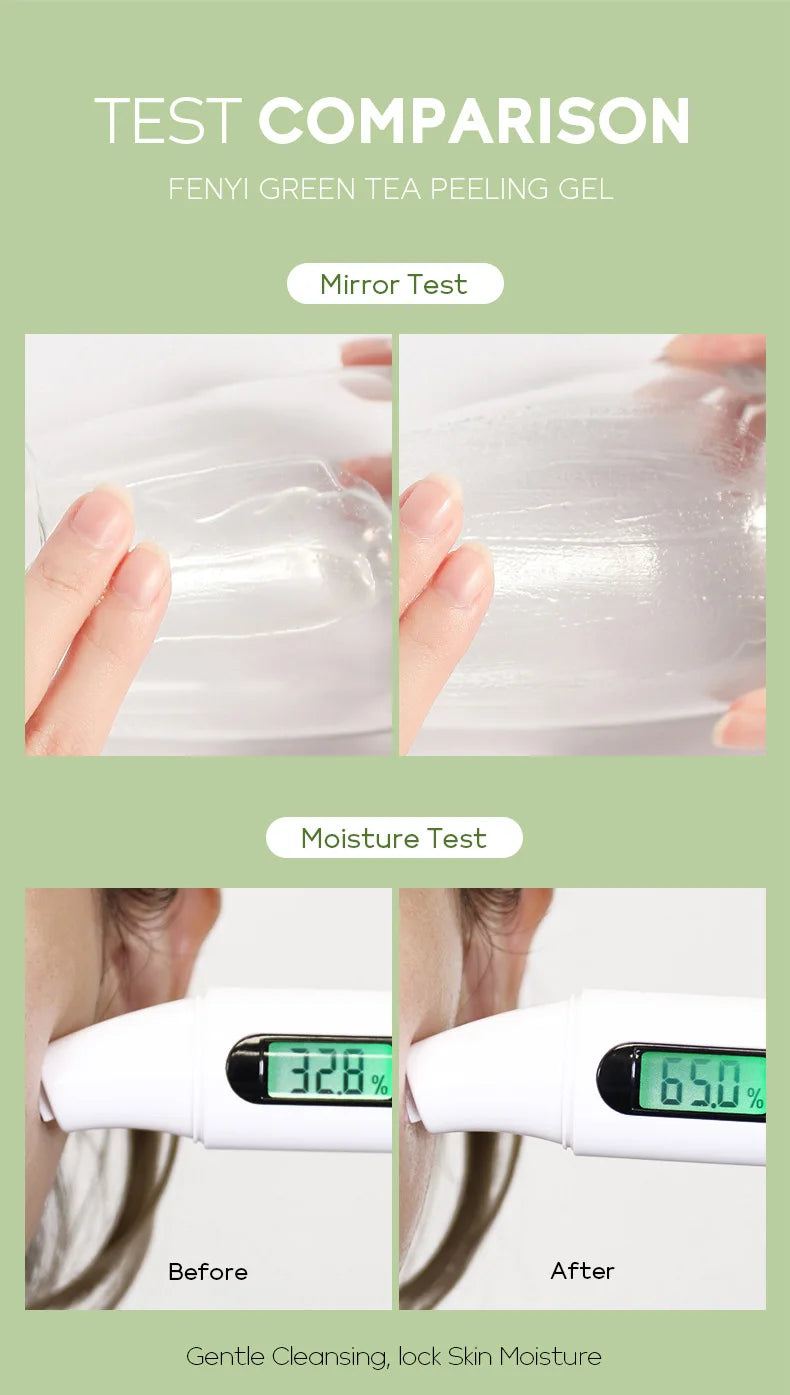 Facial Exfoliating Peeling Gel Face Scrub Moisturizing Whitening Green Tea Remove Blackhead Acne Detoxifies & Cleanses All Skin