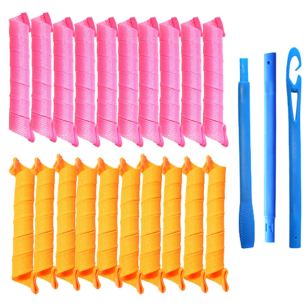 Hair Rollers (30/45/55/65cm) Snail Shape Not Waveform Spiral Round Curls Hair Curler Soft Hair Curler Magic Hair Rollers DIY
