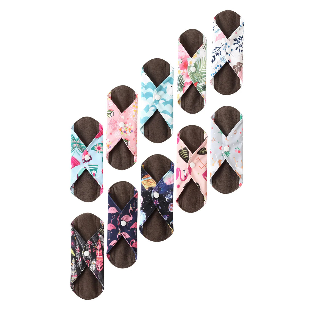 Reusable Organic Cotton Menstrual Pads Sanitary Napkins Washable Menstrual Sanitary Pad Women Cloth Menstrual Pad Period Pads